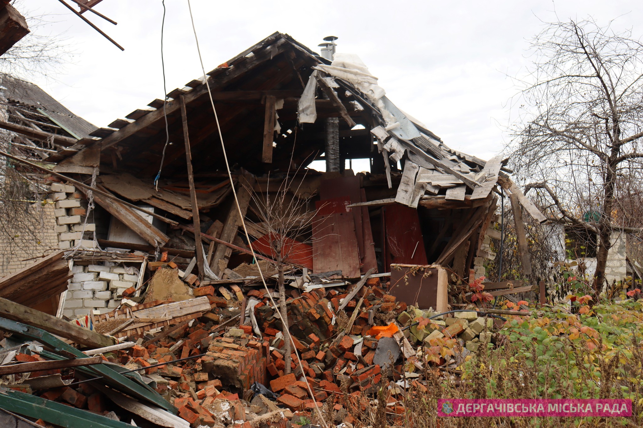 Наслідки бойових дій у Дергачівській громаді. Фото: Дергачівська міськрада