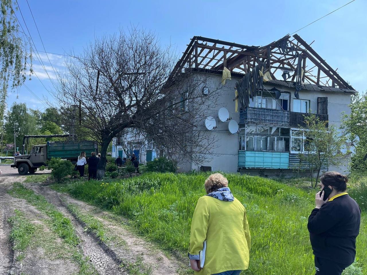 Наслідки російських обстрілів у Борівській громаді, травень 2023. Фото: Борівська селищна рада