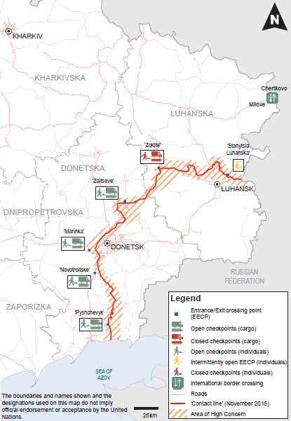 Карта Управления ООН по координации гуманитарных вопросов