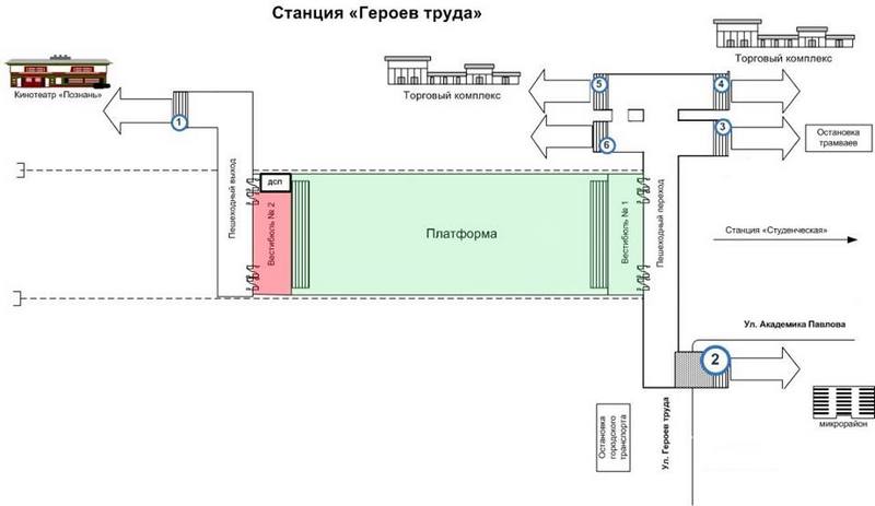 Через закрытую на время ремонта территорию могут проходить лишь сотрудники метро. Схема: Facebook/Харьковский метрополитен