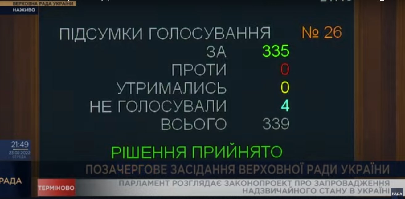 Скріншот: трансляція телеканалу «Рада»