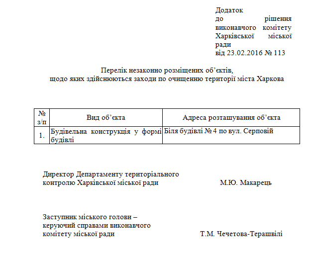 Скриншот дополнения к решению исполкома от 23.02.16