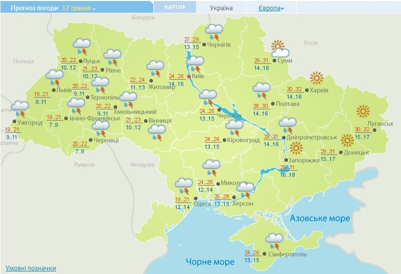 Данные Украинского гидрометеорологического центра (meteo.gov.ua)