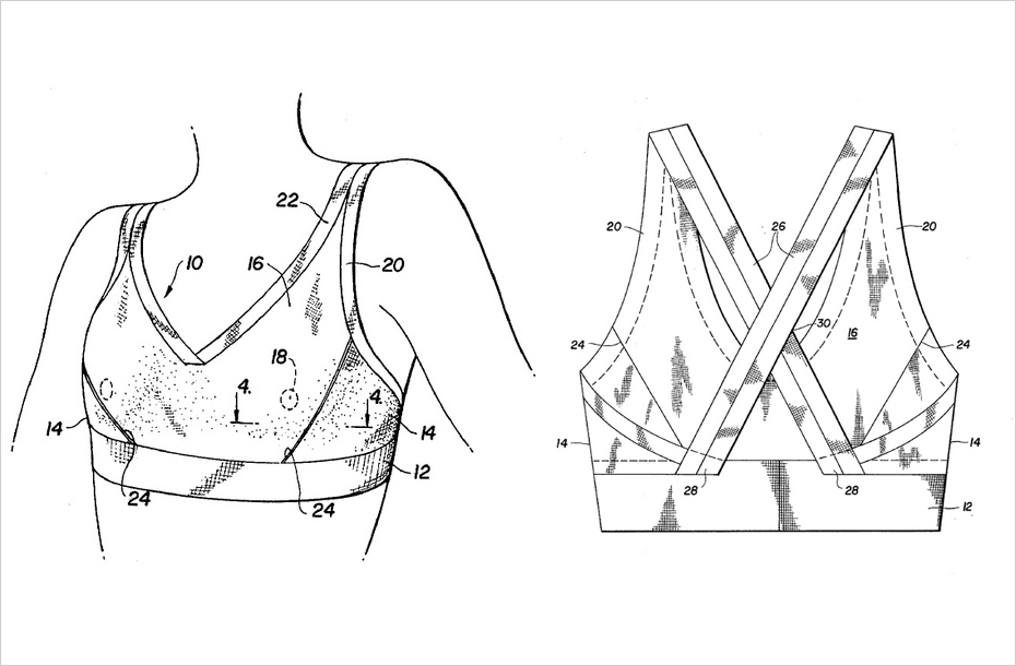 Схематическое изображение первого «sport bra»