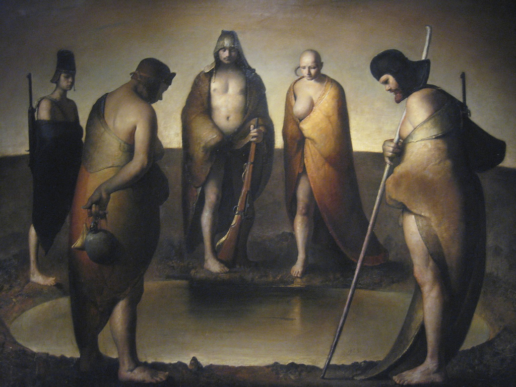 Odd Nerdrum, Five Persons Around a Water Hole