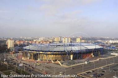 Зображення до:  Стадион «Металлист» накануне открытия. Фото с высоты полусотни метров