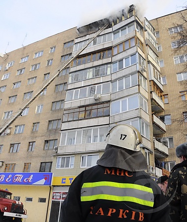 Зображення до:  Пожилая женщина погибла во время пожара в высотке на проспекте Ленина