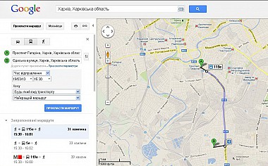 Зображення до:  Google в помощь. Выбери маршрутку