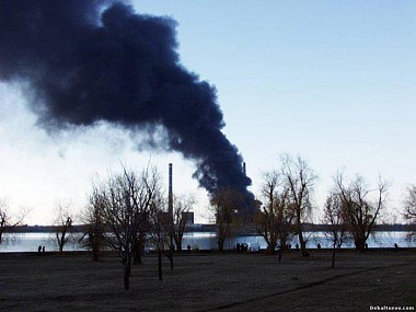 Зображення до:  ГСЧС: Пожар на Углегорской ТЭС ликвидирован