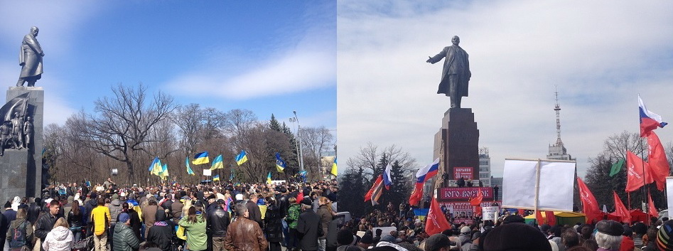 Зображення до:  Митинги в Харькове: Скрипка, краска и два вида «триколора»