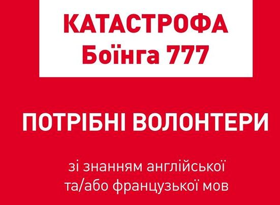 Зображення до:  Крушение «Боинга-777». В Харькове ищут волонтёров-переводчиков