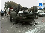 Article В Харькове ЗИЛ с военными перевернулся от столкновения с Daewoo Lanos (видео)