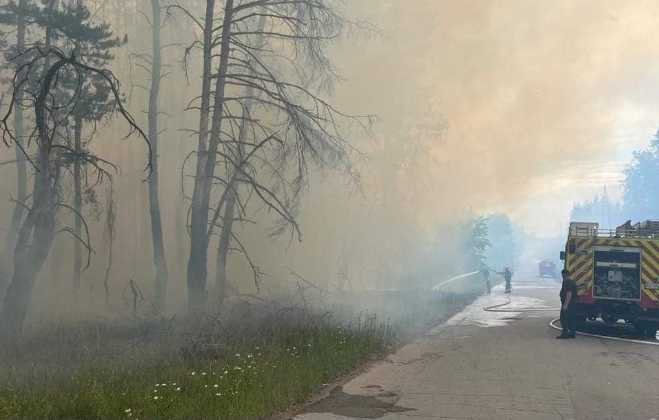 Зображення до:  На Харківщині через російські обстріли горять понад 4 тисячі гектарів лісу