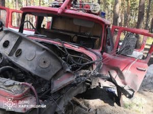 Зображення до посту: На Харківщині підірвалася пожежна машина: поранені двоє рятувальників