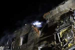 Зображення до посту: Пожежу після удару по Харкову 2 березня погасили — ДСНС