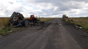 Зображення до посту: Удар по Балаклії: російський дрон влучив у базу компанії, що ремонтує дороги
