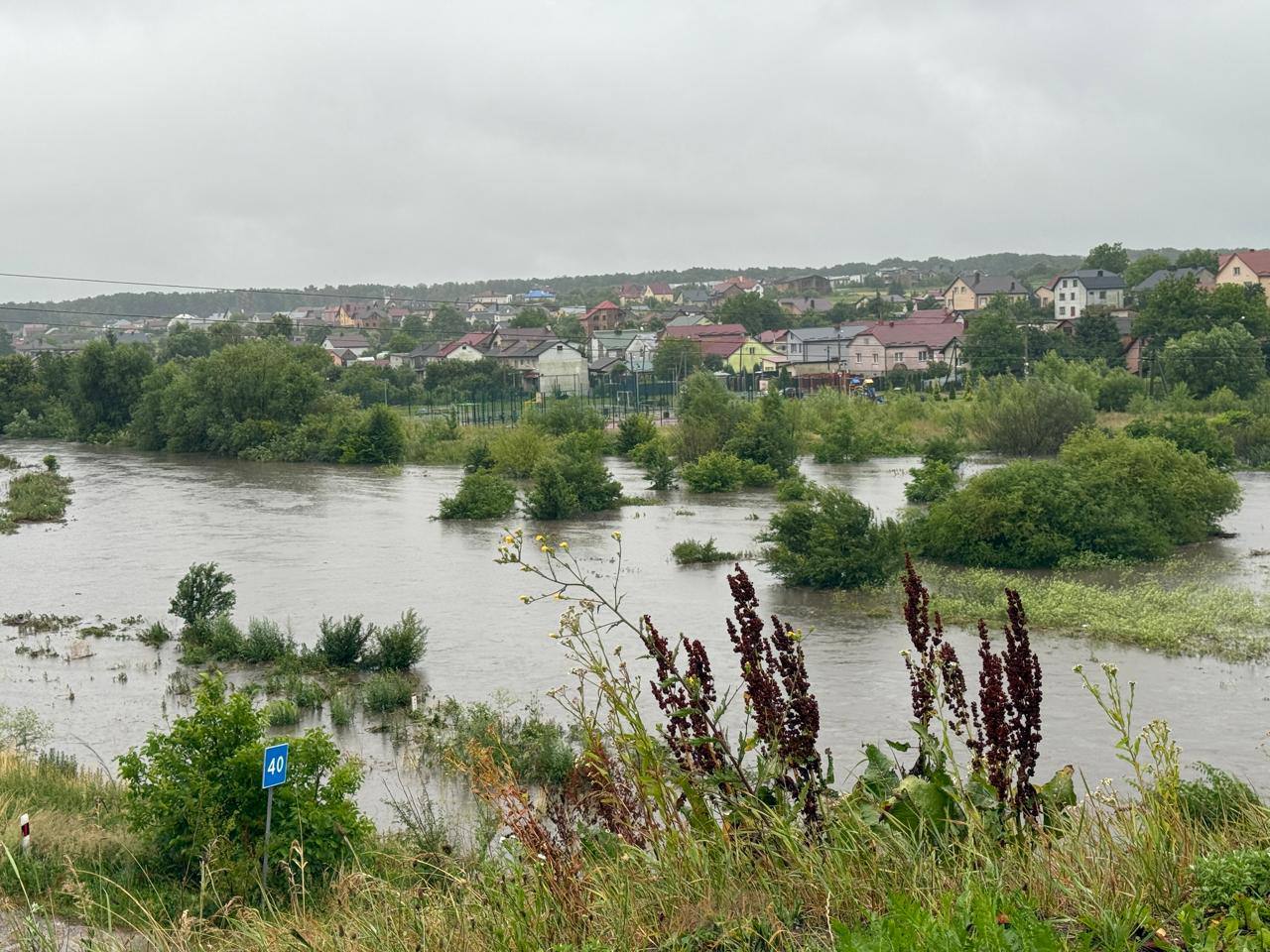 Зображення до:  У Львові річка вийшла з берегів: є підтоплення