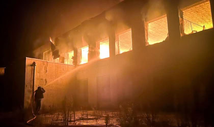 Будинок культури згорів у селищі Великий Бурлук на Харківщині, 16 грудня 2025