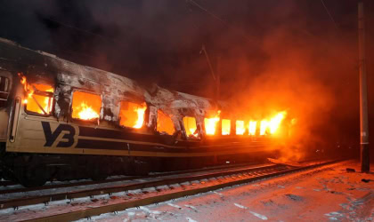 Уражений дроном поїзд у Барвінківській громаді на Харківщині 27 січня 2026