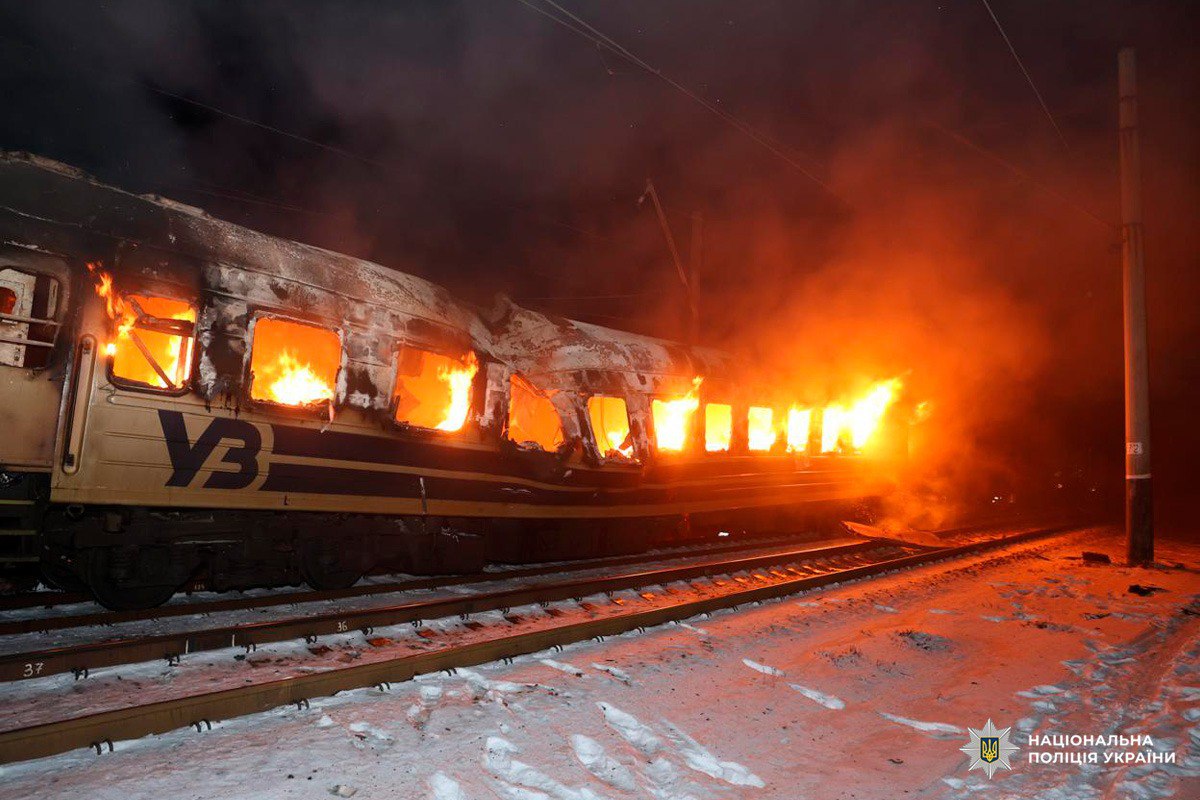 Влучання в поїзд у Барвінківській громаді на Харківщині 27 січня 2026