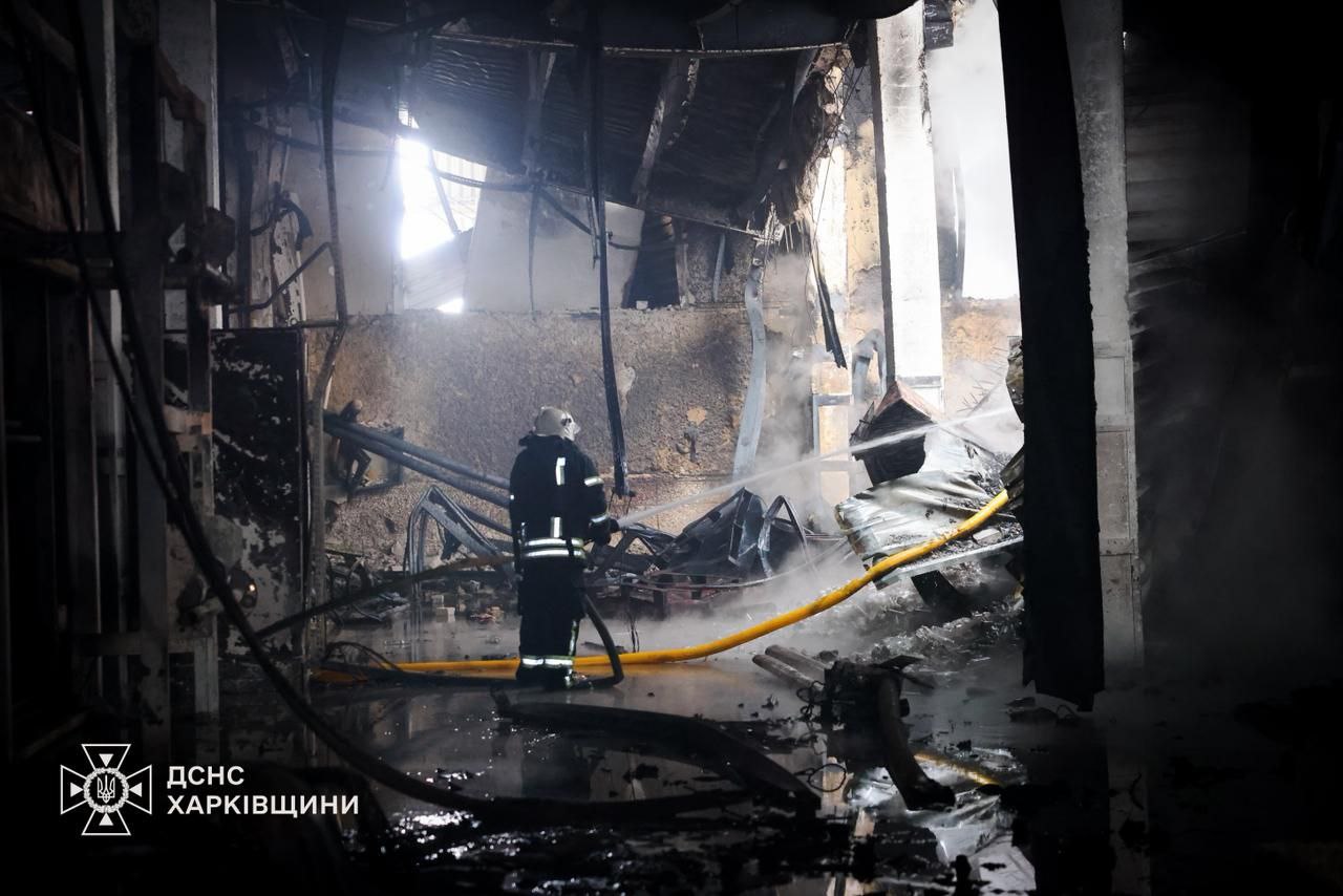 Наслідки удару по підприємству в Малинівці на Харківщині