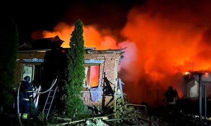 Пожежа від обстрілу в Золочеві Харківської області, 18 березня 2026