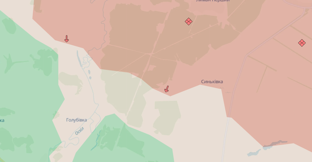 Карта наступу рф у Куп'янському районі Харківщини, 25 квітня 2026