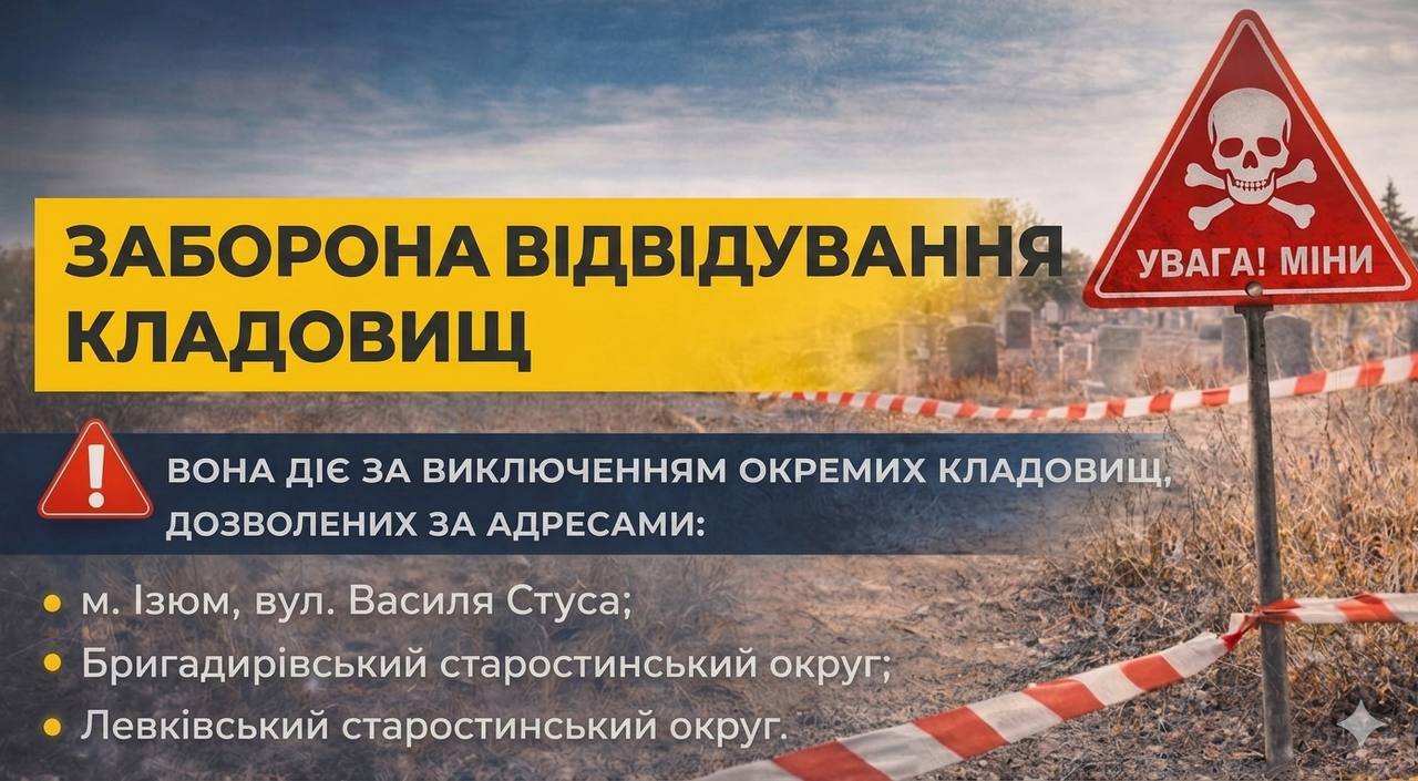 Заборона відвідування цвинтарів на Ізюмщині