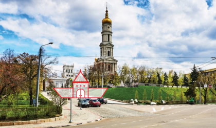 Місце, де стояли Лопанські ворота у 1656-1701 роках