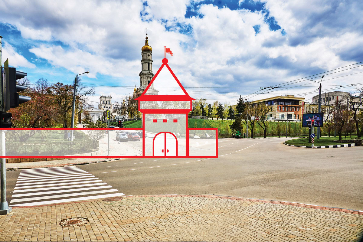 Місце, де стояла Лопанська проїзна башта у 1708-1760 роках