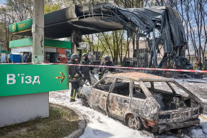 Зображення до посту: Масована атака дронів на Харків: під ударом — автозаправки