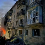 Пожежа від обстрілу в Балаклії на Харківщині, 16 червня 2026
