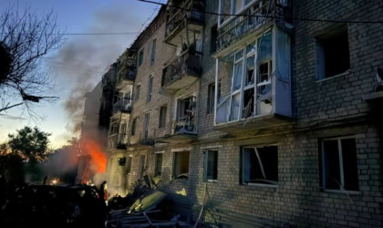 Пожежа від обстрілу в Балаклії на Харківщині, 16 червня 2026
