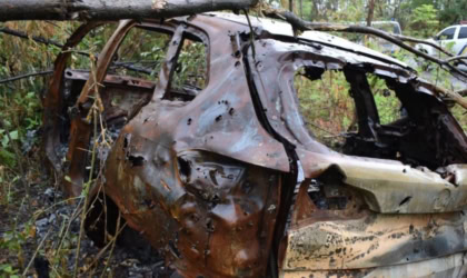 Розстріляне авто на Харківщині