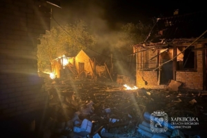 Зображення до посту: Російські дрони вдарили по Валках на Харківщині: загинула жінка, є постраждалі