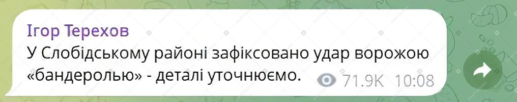 Скриншот допису Ігоря Терехова