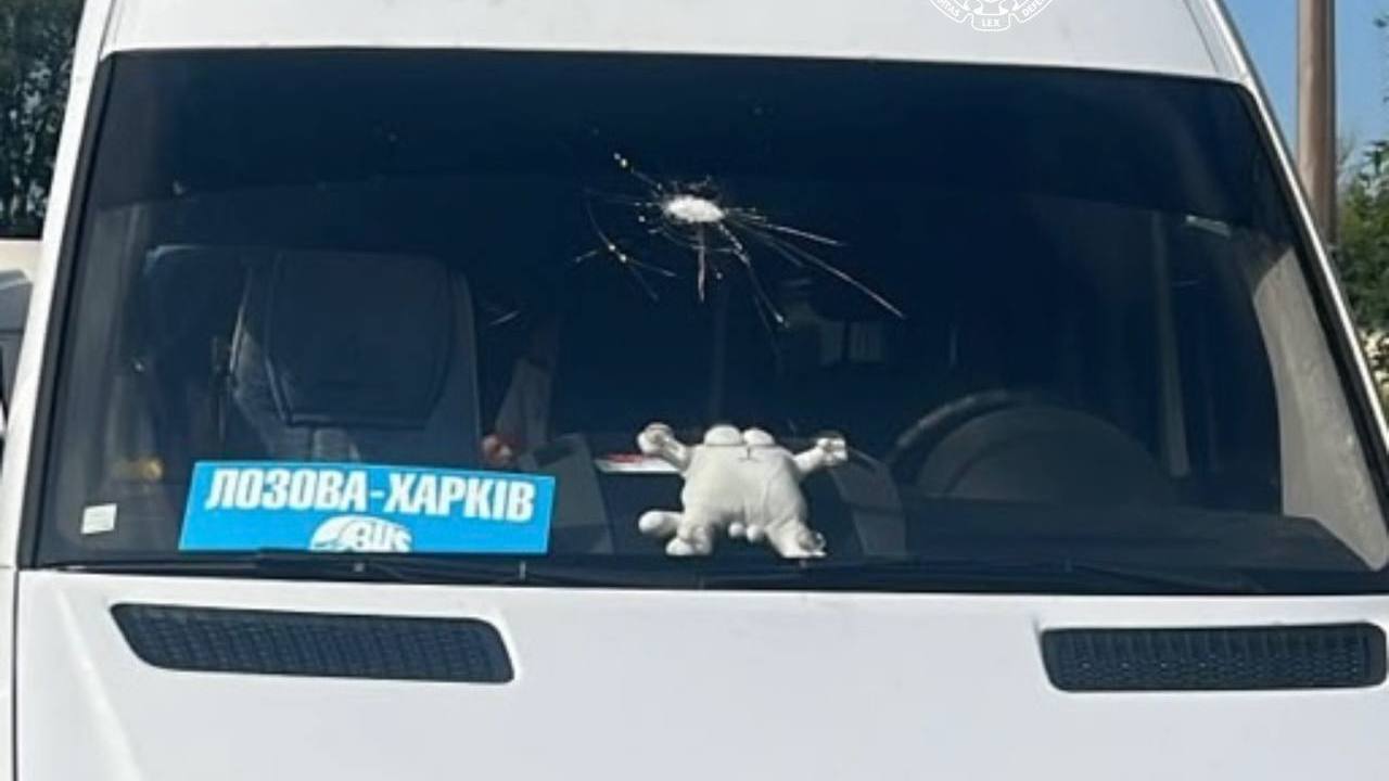 Зображення до:  Російський дрон вдарив по Високому: є постраждалі, пошкоджено мікроавтобус
