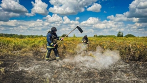 Зображення до посту: Обстріли Харківщини: у трьох районах горіли поля, в Богодухові постраждали троє людей