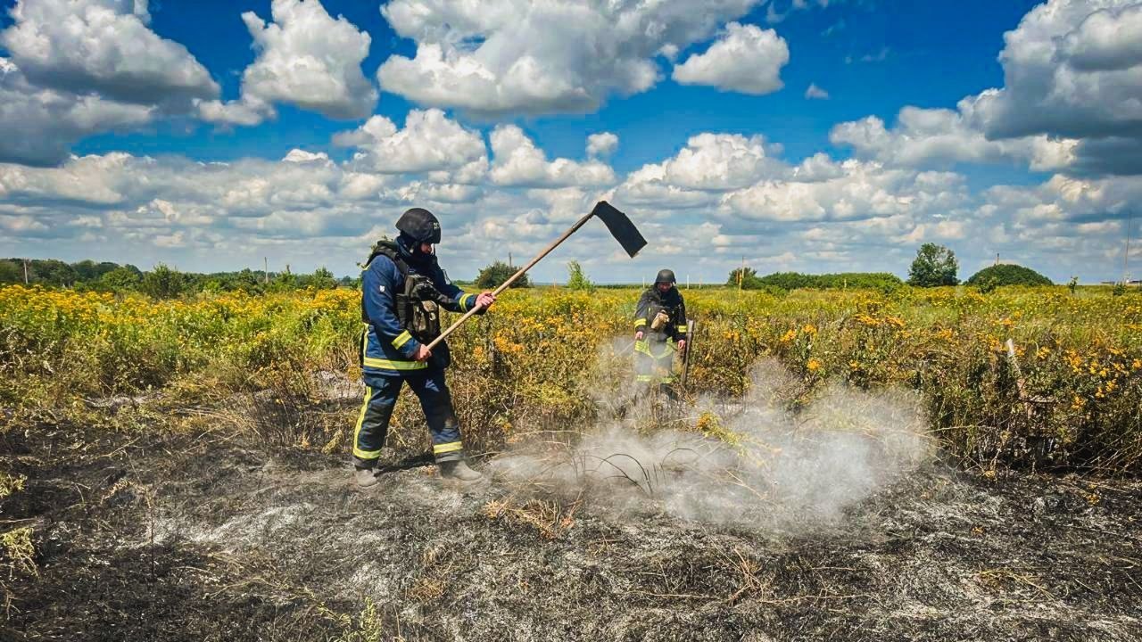 Зображення до:  Обстріли Харківщини: у трьох районах горіли поля, в Богодухові постраждали троє людей