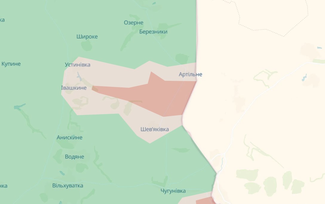 Карта просування російської армії в Куп'янському районі Харківщини