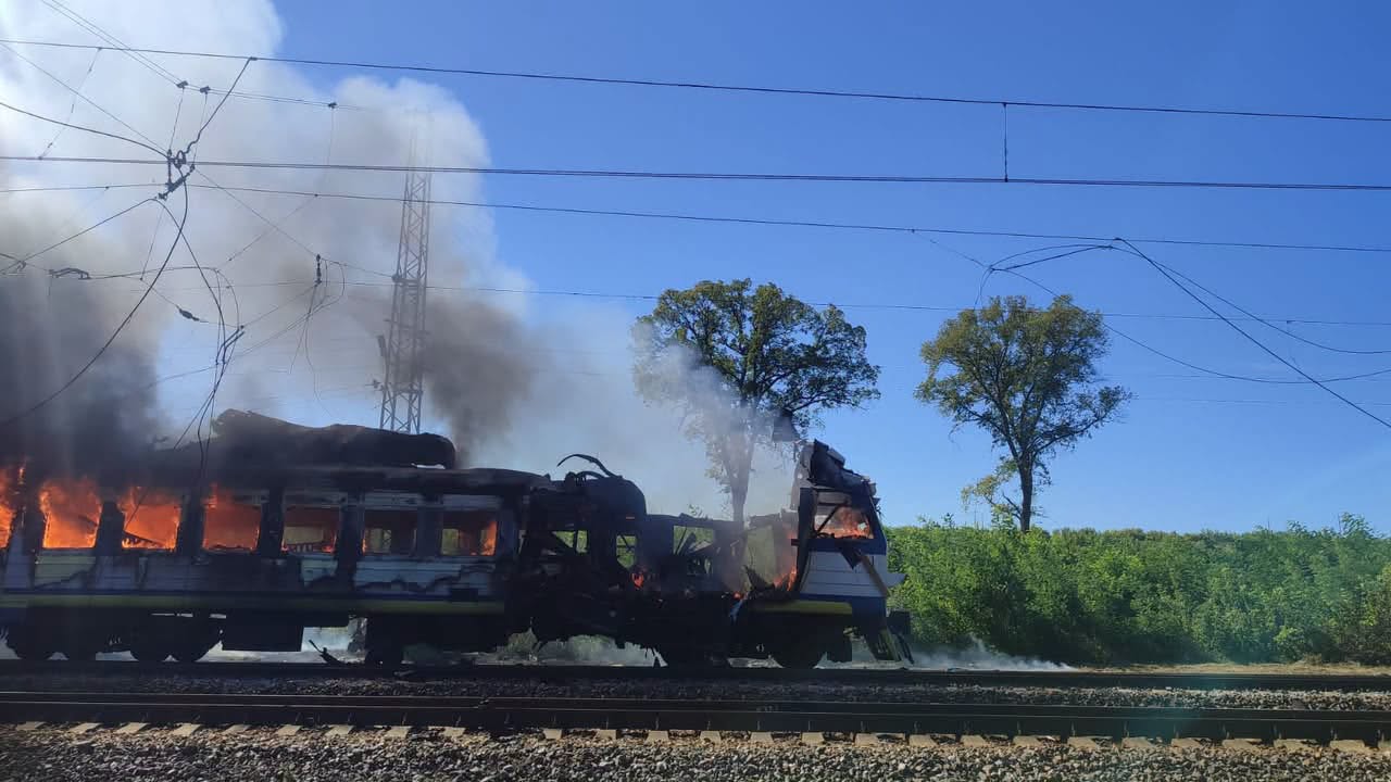 Пошкоджений дроном поїзд в Ізюмському районі Харківської області, 9 вересня 2026