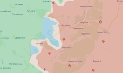 Карта боїв у районі Дворічної