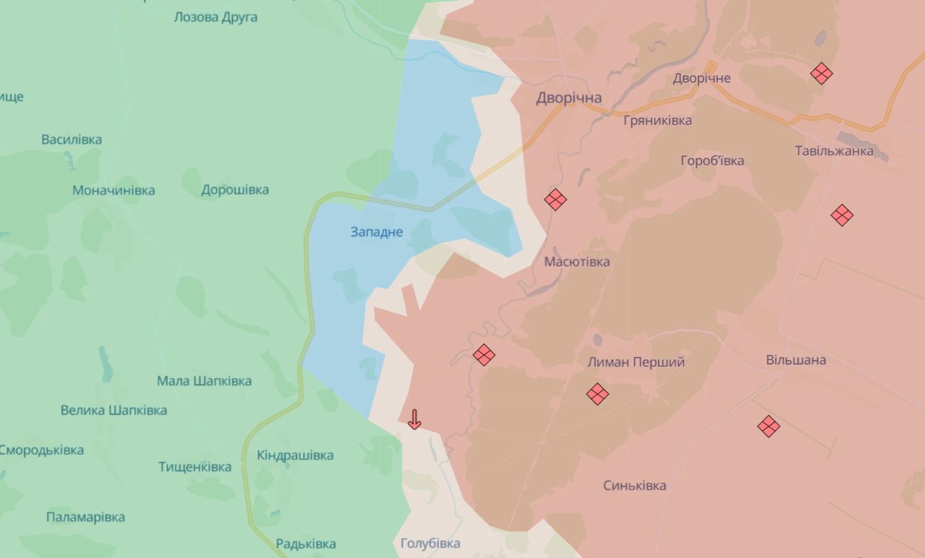 Карта боїв у Куп'янському районі Харківської області