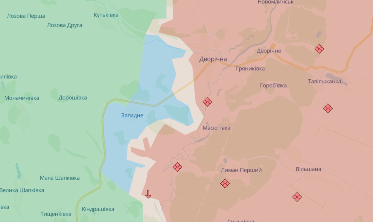 Сили оборони повернули контроль поблизу Калинового на Куп'янщині — DeepState Карта боїв у Куп'янському районі Харківської області