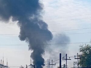 Дим від удару по Лозівській громаді Харківської області, 8 жовтня 2026